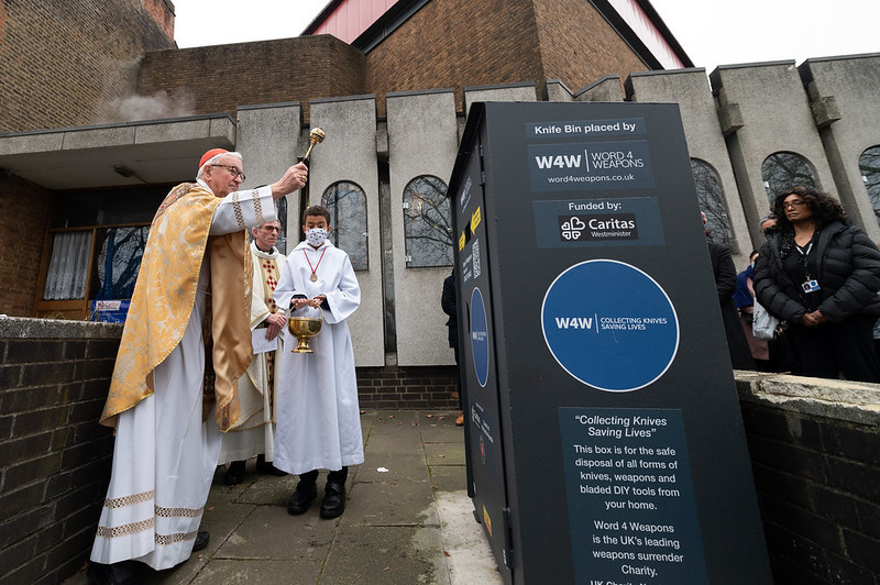 Cardinal Blesses new Knife Bin at St Paul the Apostle, Wood Green